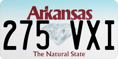 AR license plate 275VXI