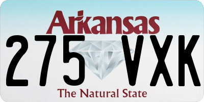 AR license plate 275VXK