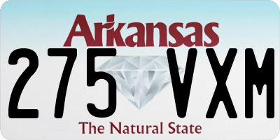 AR license plate 275VXM