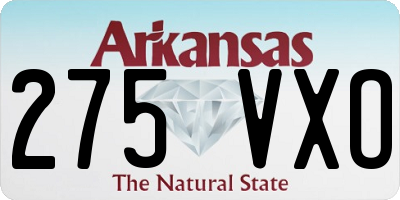 AR license plate 275VXO