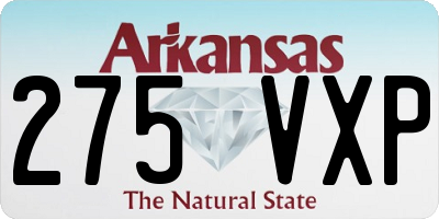 AR license plate 275VXP
