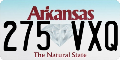 AR license plate 275VXQ
