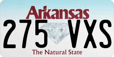 AR license plate 275VXS