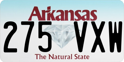 AR license plate 275VXW