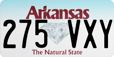 AR license plate 275VXY