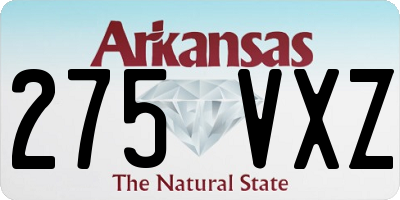 AR license plate 275VXZ