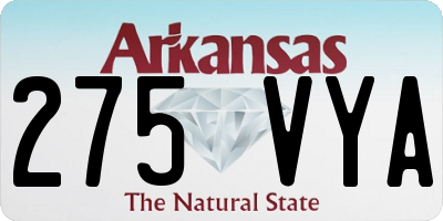 AR license plate 275VYA