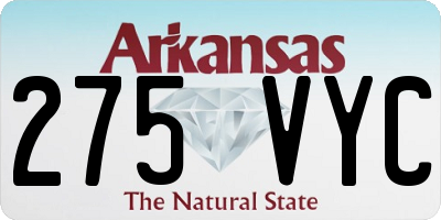 AR license plate 275VYC