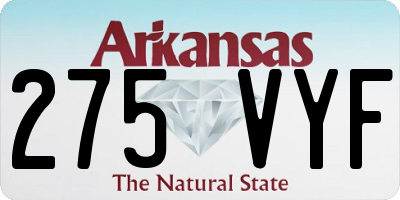 AR license plate 275VYF