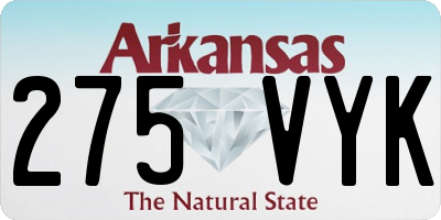 AR license plate 275VYK