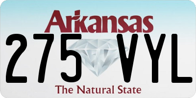 AR license plate 275VYL