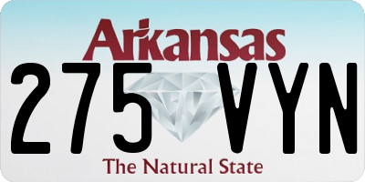 AR license plate 275VYN