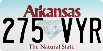 AR license plate 275VYR
