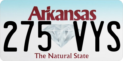 AR license plate 275VYS