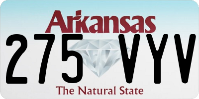 AR license plate 275VYV
