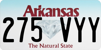 AR license plate 275VYY