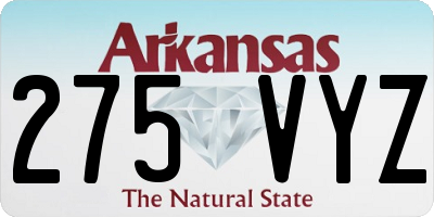 AR license plate 275VYZ