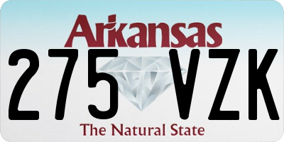 AR license plate 275VZK