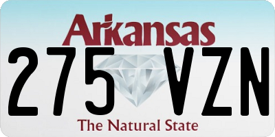 AR license plate 275VZN