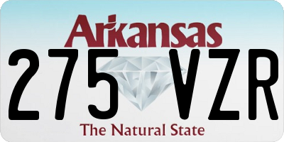 AR license plate 275VZR