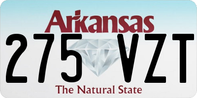 AR license plate 275VZT