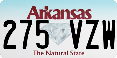 AR license plate 275VZW