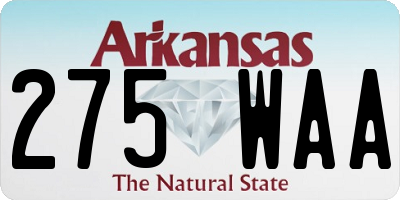 AR license plate 275WAA