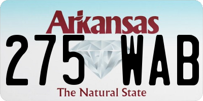 AR license plate 275WAB