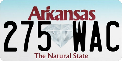 AR license plate 275WAC