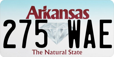 AR license plate 275WAE