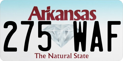 AR license plate 275WAF