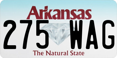 AR license plate 275WAG
