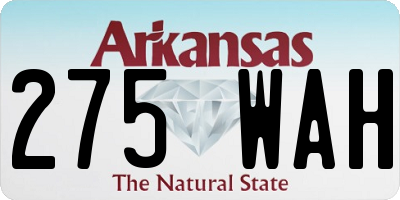 AR license plate 275WAH