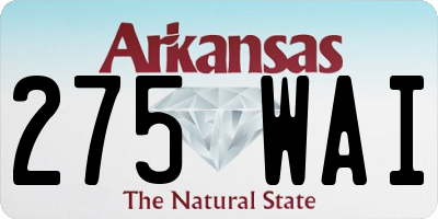 AR license plate 275WAI