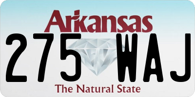 AR license plate 275WAJ