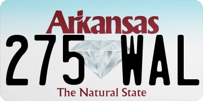 AR license plate 275WAL