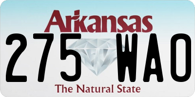 AR license plate 275WAO