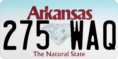 AR license plate 275WAQ