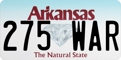 AR license plate 275WAR