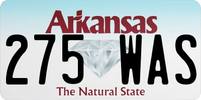 AR license plate 275WAS