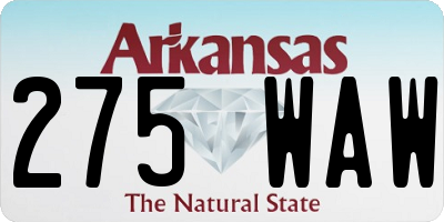 AR license plate 275WAW
