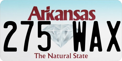 AR license plate 275WAX