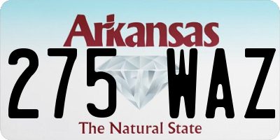 AR license plate 275WAZ