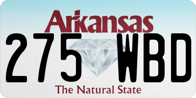 AR license plate 275WBD