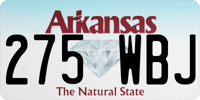 AR license plate 275WBJ