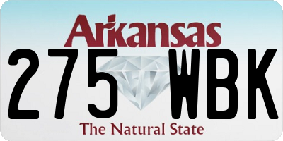 AR license plate 275WBK