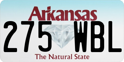 AR license plate 275WBL