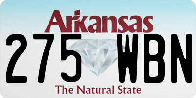 AR license plate 275WBN