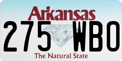 AR license plate 275WBO