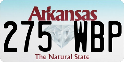 AR license plate 275WBP